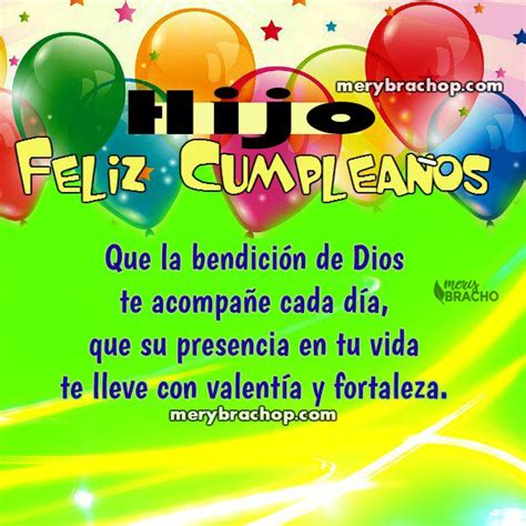 Feliz Cumpleanos Hijo Frases Cristianas De Bendiciones Frases