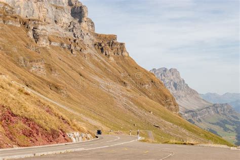 Dramatic Swiss Mountain Panorama At The Klausenpass Region In