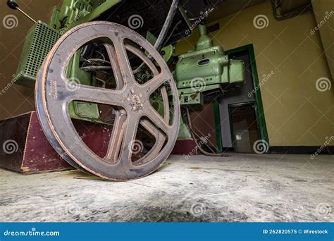 Old Film Reel Lie in Front of a Historical Projector in a Abandoned ...