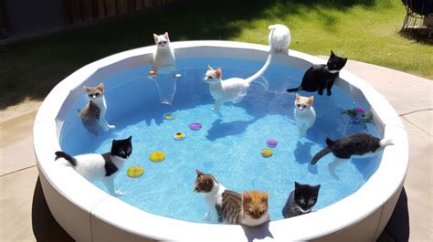 Outdoor Pool Group Of Cats In An Backgrounds | JPG Free Download - Pikbest