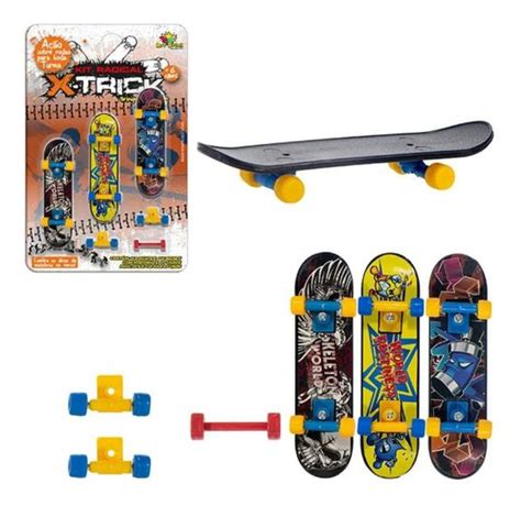 Kit Brinquedo 3 Skate De Dedo Radical Acessorios X Trick ART