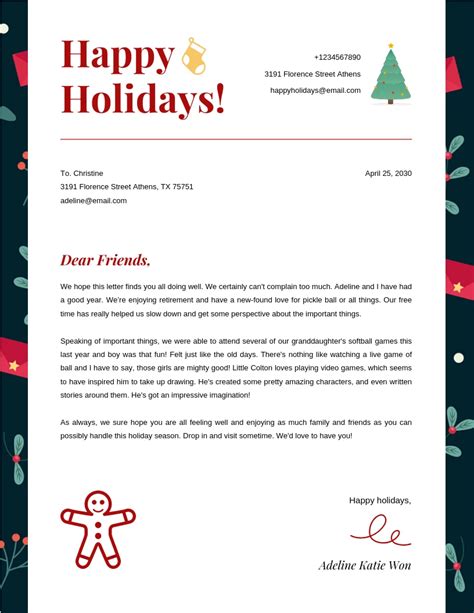 Black Fun Illustration Pattern Business Happy Holidays Letterhead