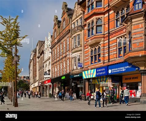 Market Square shops in the city centre of Nottingham England UK Stock ...