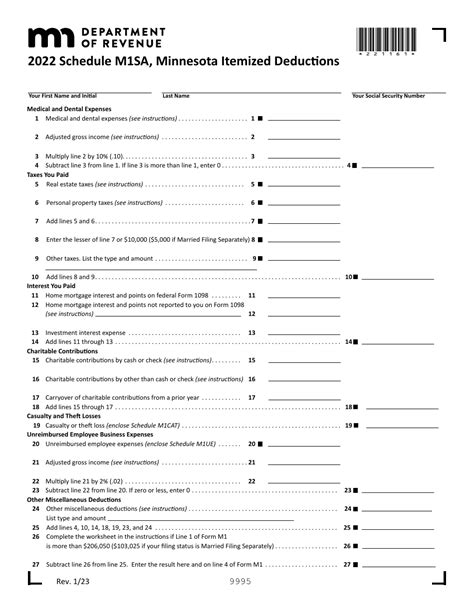 Minnesota Minnesota Itemized Deductions Fill Out Sign Online