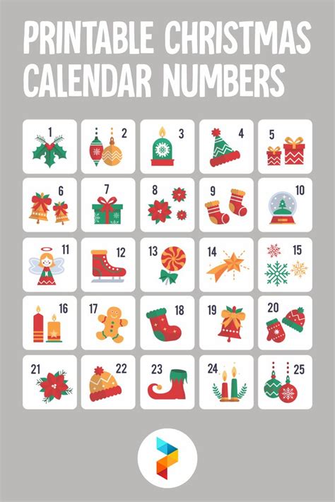 Printable Christmas Calendar Numbers Free Christmas Printables