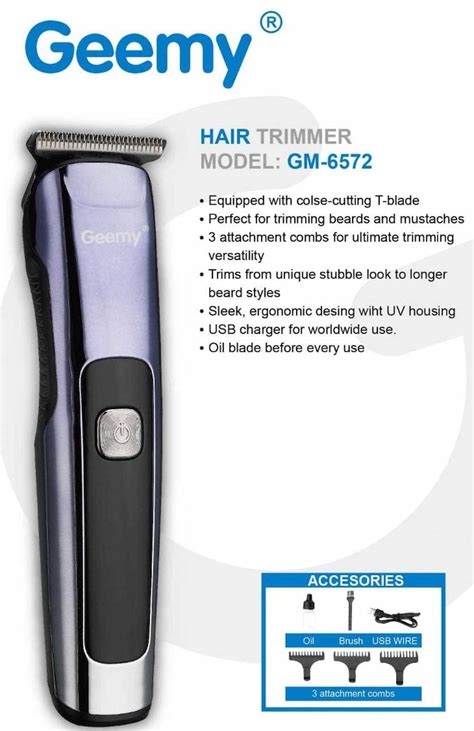 Geemy Gm Adjustable Professional Rechargeable Hair Trimmer