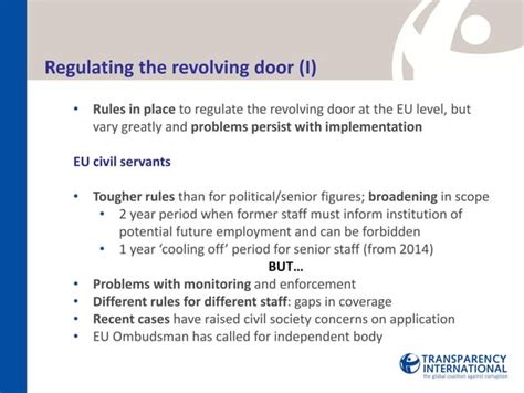 Lobbying And Emerging Risks To Integrity Revolving Doors And Expert