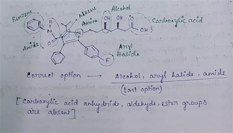 Solved The Functional Groups Present In Lipitor Shown Below