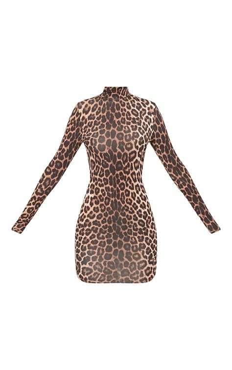 Leopard Print Bodycon Dress Prettylittlething