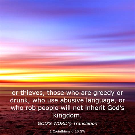 Corinthians Gw Or Thieves Those Who Are Greedy Or Drunk Who