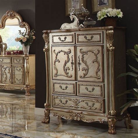 Dresden Panel Bedroom Set Gold Patina Acme Furniture Reviews