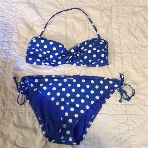 Mossimo Blue Polka Dot Bikini Polka Dot Bikini Bikinis Blue Polka Dots