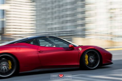 Rosso Fuoco Opaco And Bianco Ferrari 458 Italia Duo With Vossen Wheels