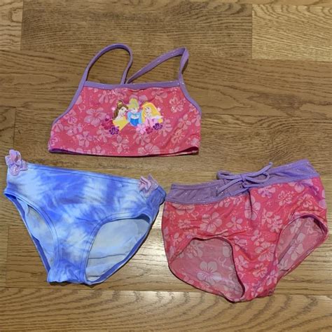 DISNEY PRINCESS MIX Match Belle Cinderella Swimsuit Bikini Set Girls