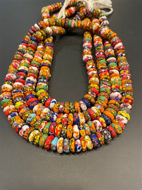 Colourful Spacer Beads Krobo Beads Ethnic Beads Trade Beads Etsy Uk