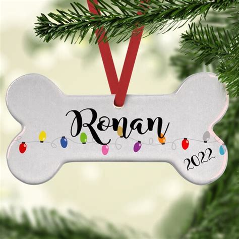 Personalized Dog Bone Felt Ornament Christmas Ornament Etsy