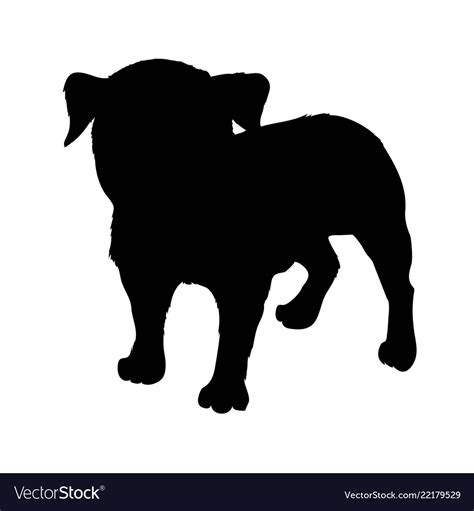 Pug purebred dog sitting in side view with shadow Vector Image