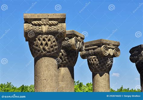 Zvartnots Ruins Of Ancient Temple In Armenia Stock Image Image Of