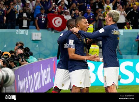 Al Wakrah Qatar Nd Nov Kylian Mbappe Of France Celebrates