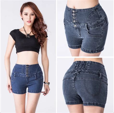 Buy New Denim Shorts For Women 2016 Fashion Sexy High Waisted Denim Shorts