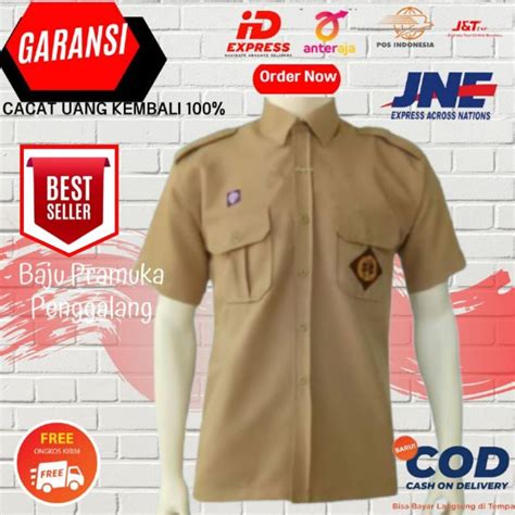 Jual Baju Seragam Sekolah Pramuka Lengan Pendek Model Penggalang Saku