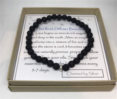 Aromatherapy Lava Rock Diffuser Bracelet And Sterling Silver Bead On Luulla