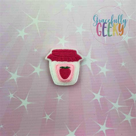 Strawberry Jam Feltie Ith Embroidery Design 4x4 Hoop And Larger