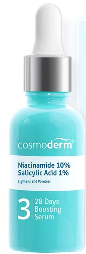 Cosmoderm Niacinamide 10 Salicylic Acid 1 28 Days Boosting Serum Ingredients Explained