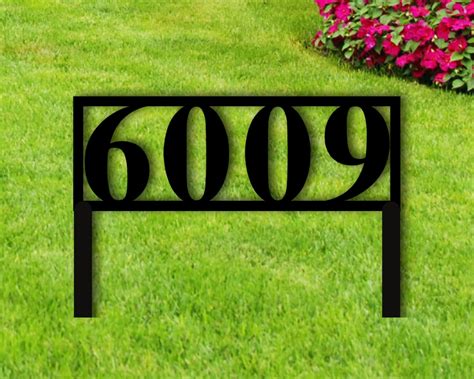 Metal House Numbers Yard Stake With Powder Coat Personalized Address Yard Sign Address Yard