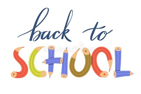 Back To School Lettering Written With Calligraphic Colored Font And