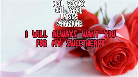 Neil Sedaka Oh Carol Lyrics Youtube