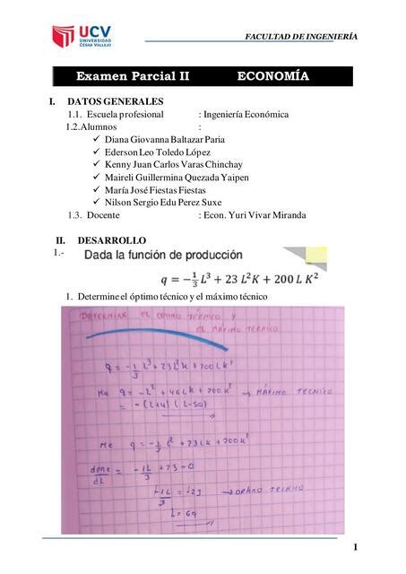 Examen 2 II Unidad Parcial de Economía ARACELY SANCHEZ uDocz