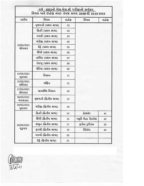 Gseb 10th Time Table 2024 {today} Gujarat Ssc Date Sheet