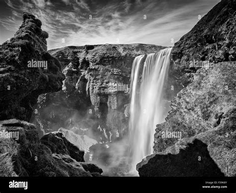 Skogafoss Waterfall Iceland Stock Photo Alamy