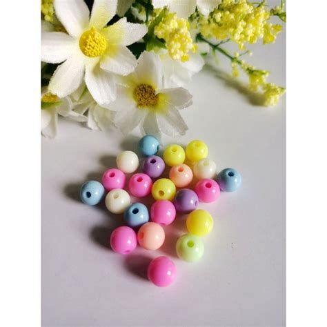 Jual Manik Manik Bulat Polos Akrilik Seri Pastel Shopee Indonesia