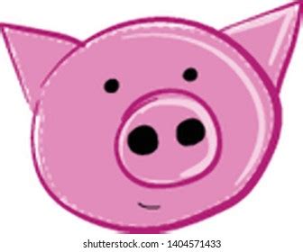 Illustration Pink Pig Pointy Ears Vector Stock Vector (Royalty Free ...
