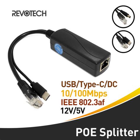 Poe Splitter Micro Usb Type C Dc Ieee Af Mbps Ethernet