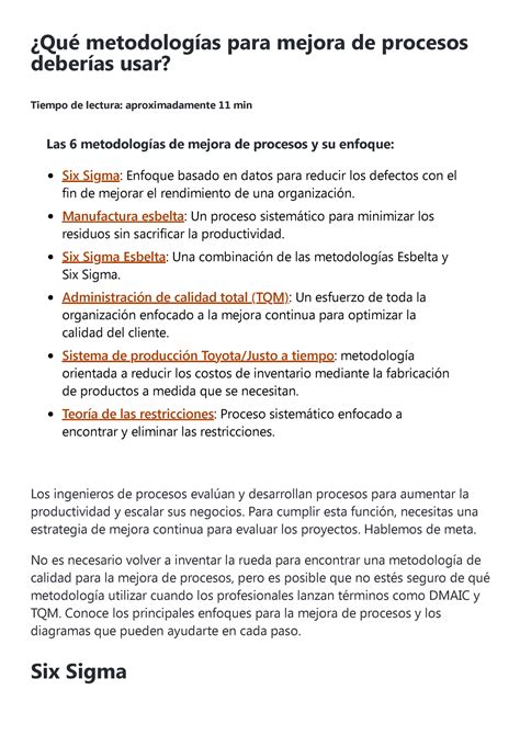 6 Metodologías De Mejora Continua De Procesos Blog Lucidchart ¿qué