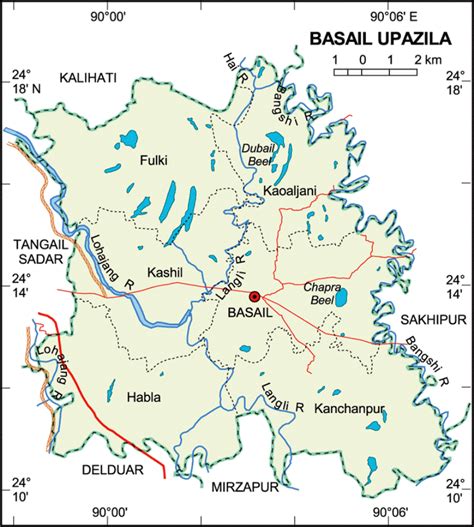 Maps Of Bangladesh Political Map Of Basail Upazila Tangail District