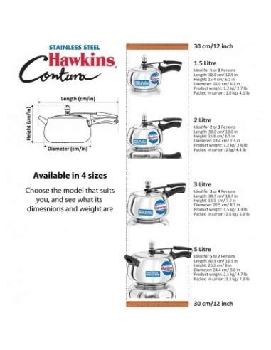 Hawkins Stainless Steel Contura Induction Compatible Pressure Cooker