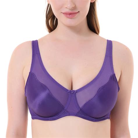 Womens V Neck Full Coverage Non Padded Underwire Minimizer Bra Ebay