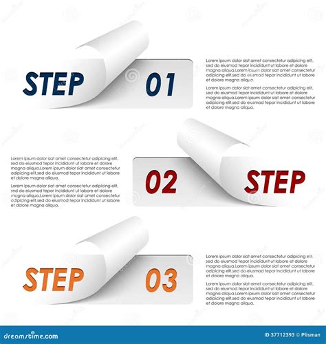 Set of Colorful Sample Steps Stickers Template Stock Vector ...