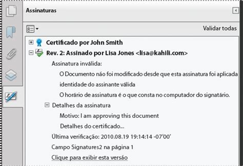 Validação de assinaturas digitais Adobe Acrobat