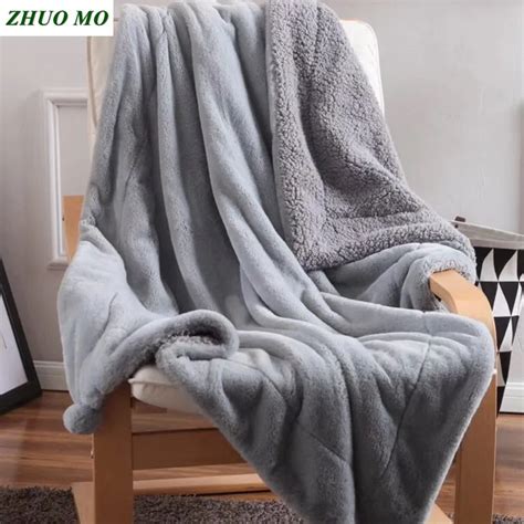 2019 High Quality Double Sided Thickened Blanket Winter Wool Large Size