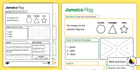 Jamaica Flag Investigation Activity For K 2nd Grade Twinkl