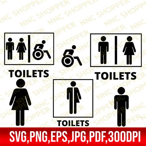 Restroom Symbol Svg Files Toilet Sign Cut Files Restroom Sign