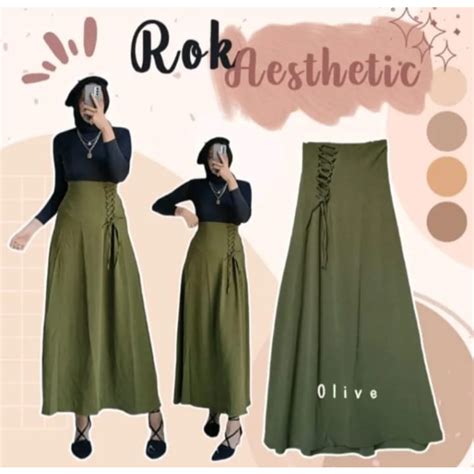 Jual Rok Korean Style Rok Aestetic Rok Tali Serut Crinkel Airflow