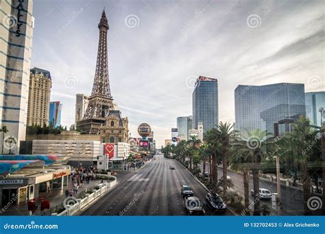 View on the Replica of Eiffel Tower at Paris Hotel & Casino. Las ...