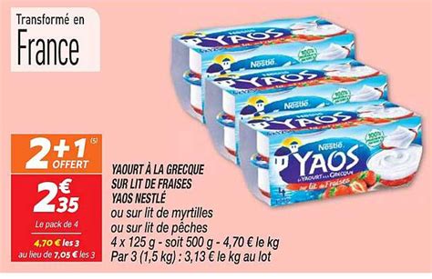 Promo Yaourt La Grecque Sur Lit De Fraises Yaos Nestl Chez Netto