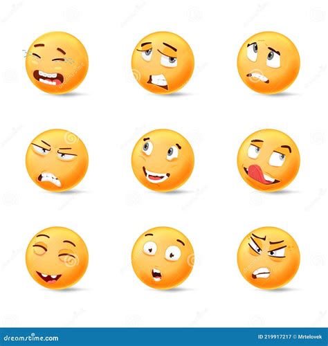 Set Of Nine Smileys Cartoon Vector CartoonDealer 7253457